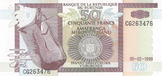 Burundi p36b 50 Francs 1999